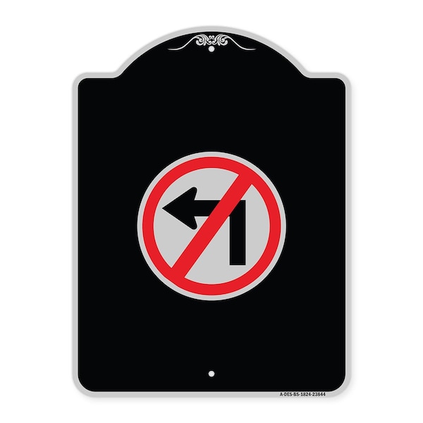 Signmission No Left Turn Graphic Only Heavy-Gauge Aluminum Architectural Sign, 24" x 18", BS-1824-23844 A-DES-BS-1824-23844 - main